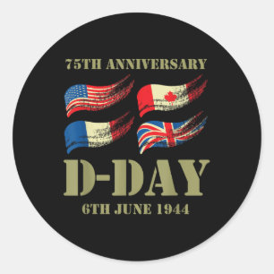D-day 75th Anniversary - Wwii Memorial Classic Round Sticker