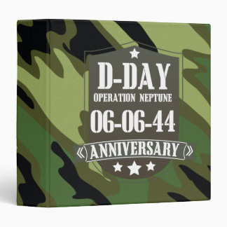 D-Day Anniversary Badge With camouflage Binder
