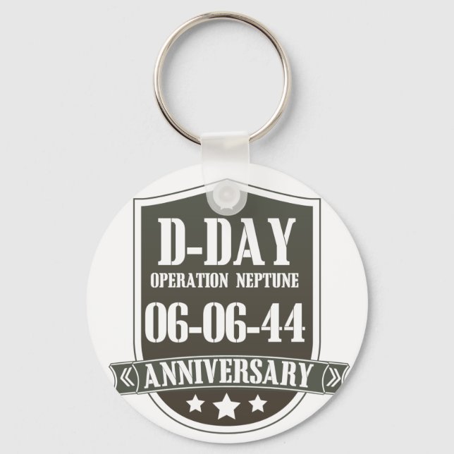 D-Day Anniversary Logo Keychain (Front)