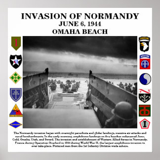 D-Day Invasion Of Normandy White Background Poster
