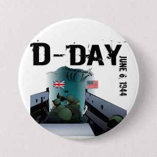 D-DAY June 6, 1944 3 Inch Round Button