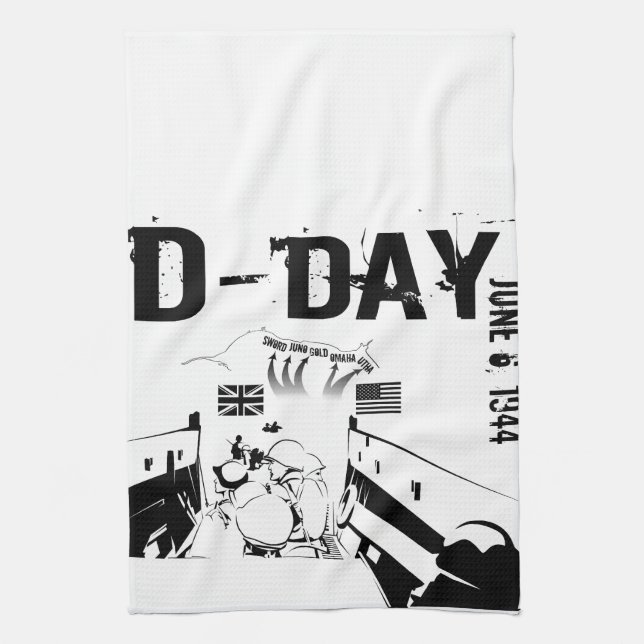 D-DAY June 6, 1944 Kitchen Towel (Vertical)