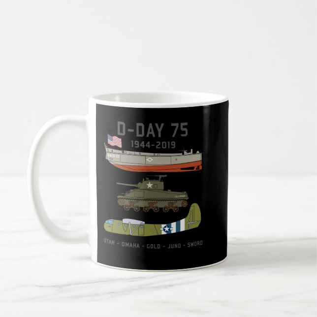 D-Day Normandy Landings WW2 75th Anniversary T  Gi Coffee Mug (Left)