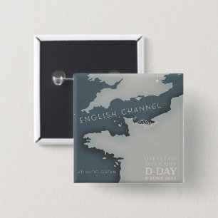 D-Day Operation overlord Military poster. 2 Inch Square Button
