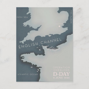 D-Day Operation overlord Military poster. Postcard