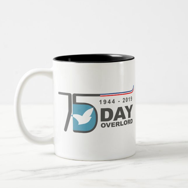 D-Day Overlord 1944 2019 Two-Tone Coffee Mug (Left)