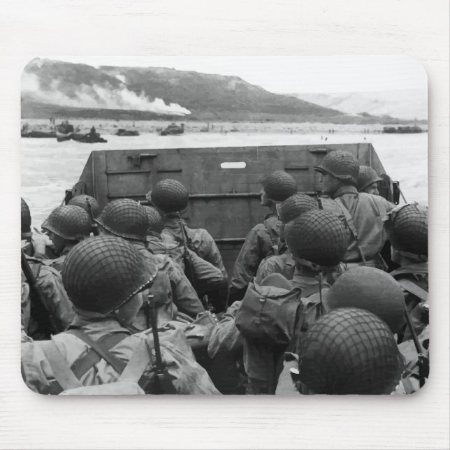 D-Day Soldiers In A Higgins Boat Mouse Pad (Front)