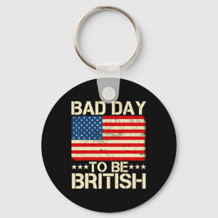D Day To Be British 4th Of July American Flag Wome Keychain