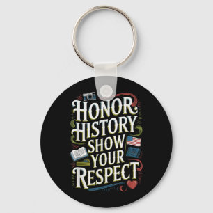 D-Day Tribute June 6 1944 Memorial Design Keychain