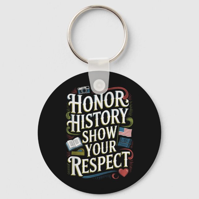 D-Day Tribute June 6 1944 Memorial Design Keychain (Front)