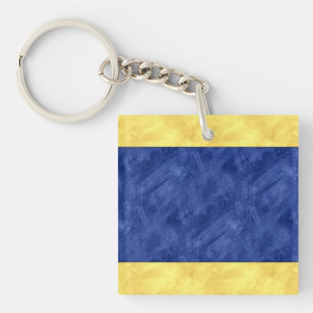 D Delta Watercolor Nautical Signal Maritime Flag Keychain (Front)