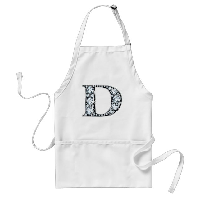 "D" Diamond Bling Apron (Front)
