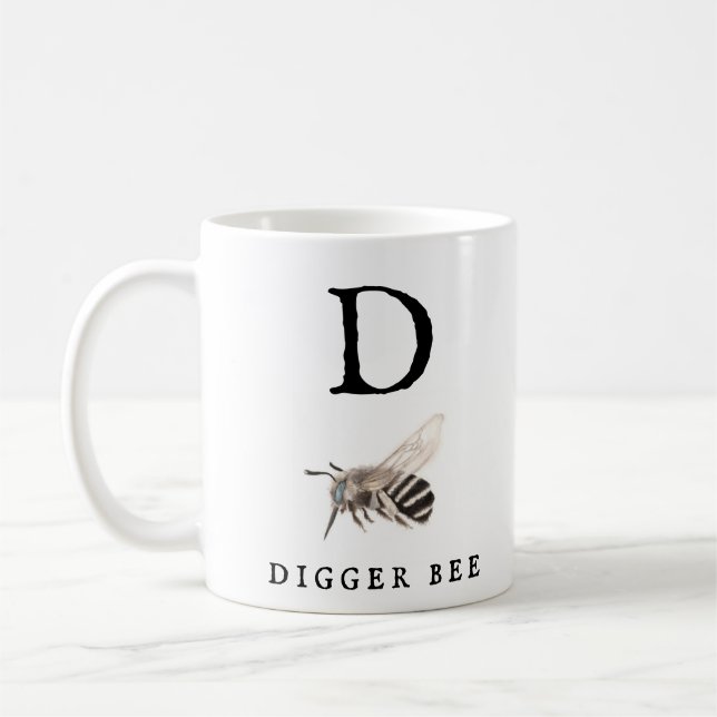 "D" Digger Bee Coffee Mug (Gauche)