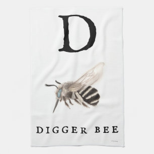 "D" Digger Bee Kitchen Towel