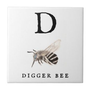 "D" Digger Bee  Tile