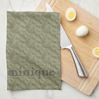 D - Embossed Vintage Monogram (Gold) Kitchen Towel