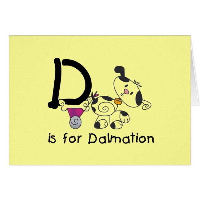 D est pour le T-shirts et les cadeaux de Dalmation (Devant horizontal)