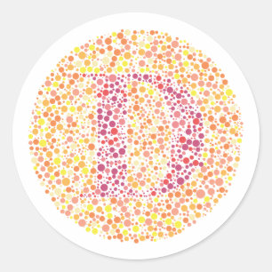 “D” Eye Test Letter Classic Round Sticker