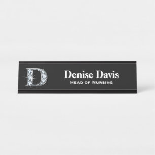 D Faux Diamond Desk Nameplate
