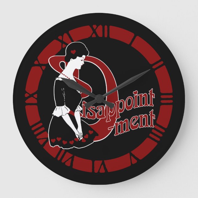 D For Disappointment Large Clock (Front)