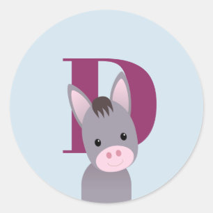D for Donkey Classic Round Sticker