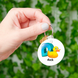 D for Duck Alphabet Bright Letter Keychain