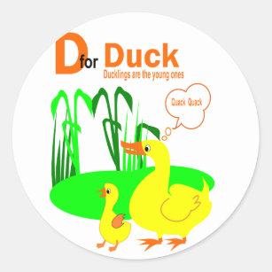 D For Duck Classic Round Sticker