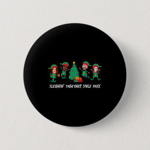 D Funny Face Photo Christmas Elf  2 Inch Round Button