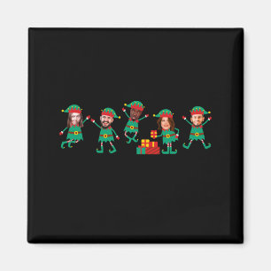 D Funny Face Photo Christmas Elf Magnet