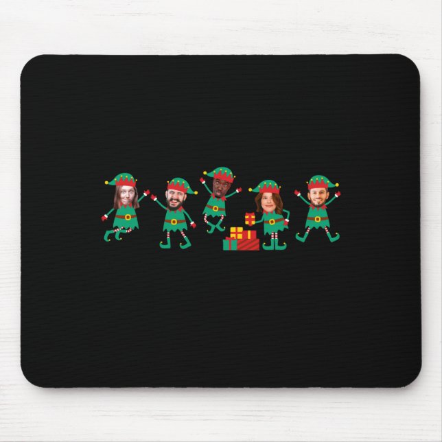 D Funny Face Photo Christmas Elf  Mouse Pad (Front)
