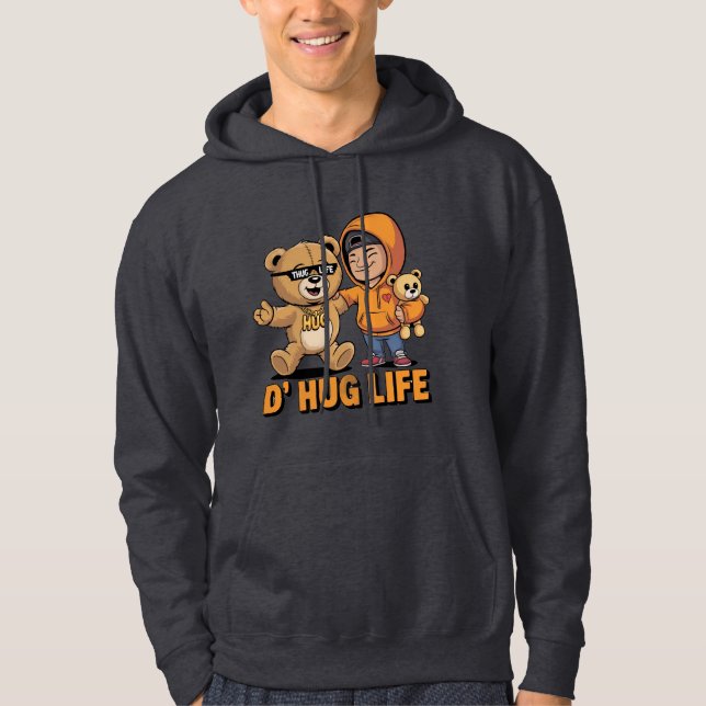 D’Hug Life Funny Teddy Bear Gangster Sweat - shirt (Devant)