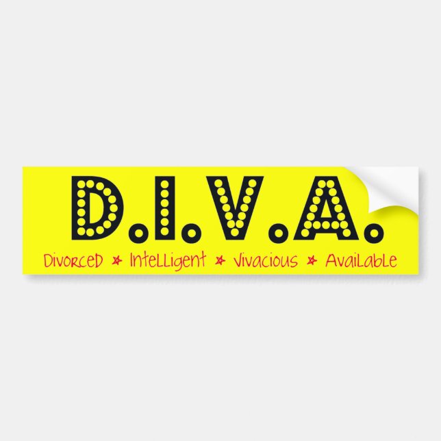 D.I.V.A. Divorced Woman Bumper Sticker (Front)