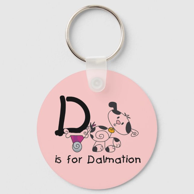 D is for Dalmation T-shirts and Gifts Keychain (Front)