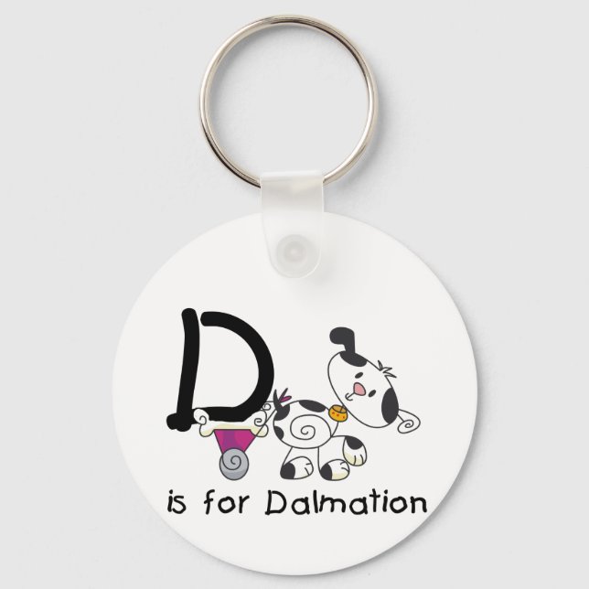 D is for Dalmation T-shirts and Gifts Keychain (Front)