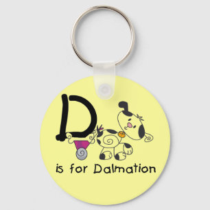 D is for Dalmation T-shirts and Gifts Keychain