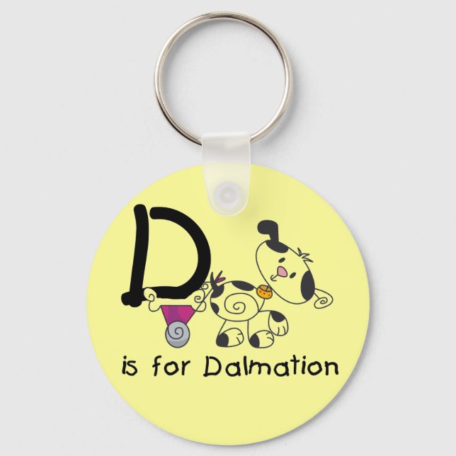 D is for Dalmation T-shirts and Gifts Keychain (Front)