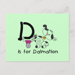 D is for Dalmation T-shirts and Gifts Postcard