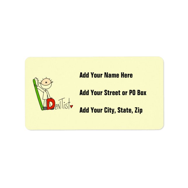 D is for Dentist Label (Front)