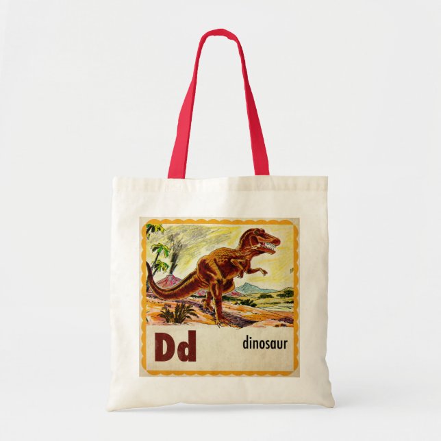 D is for Dinosaur Tote Bag (Front)