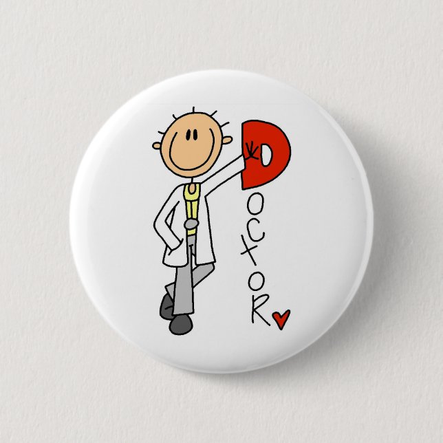 D is for Doctor 2 Inch Round Button (Front)