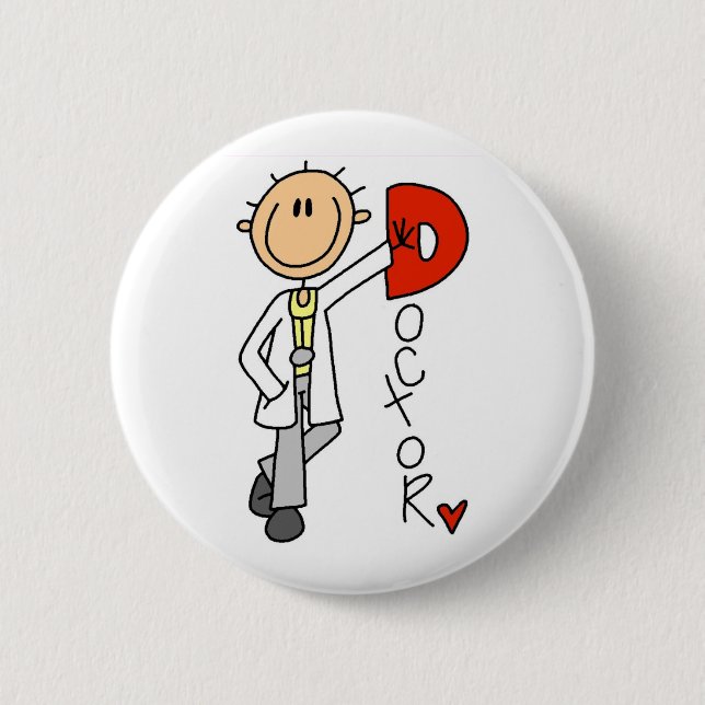 D is for Doctor 2 Inch Round Button (Front)