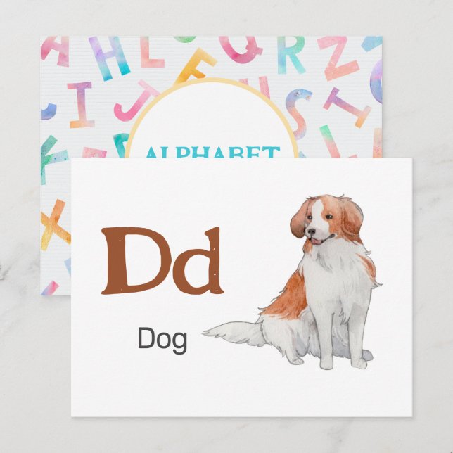 D is for Dog - Alphabet Flash Card (Front/Back)