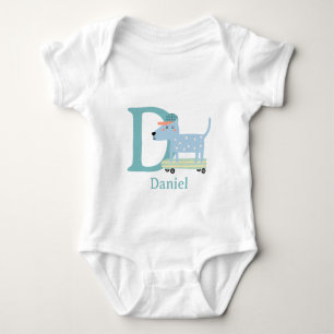 D is for Dog Personalize Baby Bodysuit