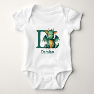 D is for Dragon Personalize Baby Bodysuit