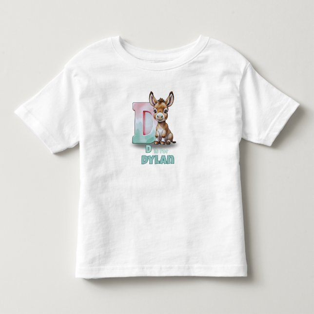 D is for Dylan – Personalized Toddler T-Shirt  (Front)