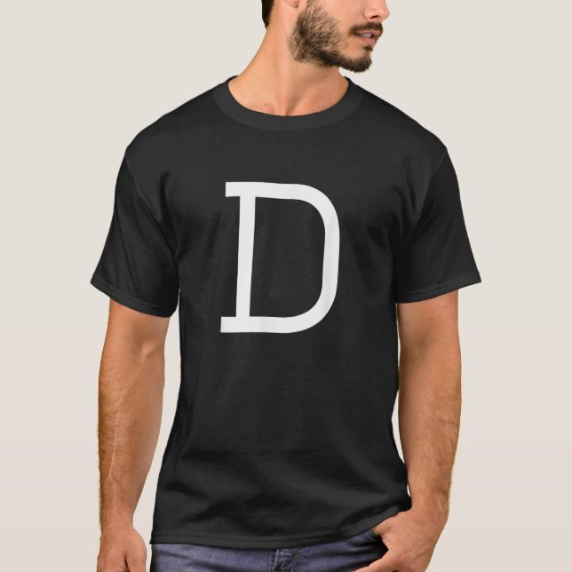 D Letter Alphabet Costume Monogram Varsity Fun T-Shirt (Front)