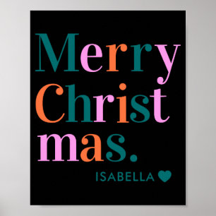 D Modern Colorful Merry Christmas  Poster
