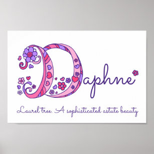 D monogram art Daphne girls name meaning poster