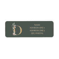 D Monogram Floral Personalized