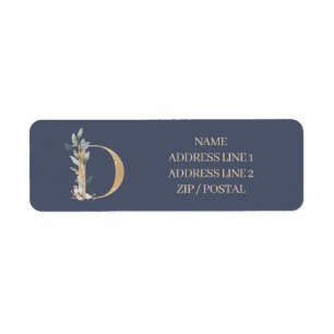 D Monogram Floral Personalized